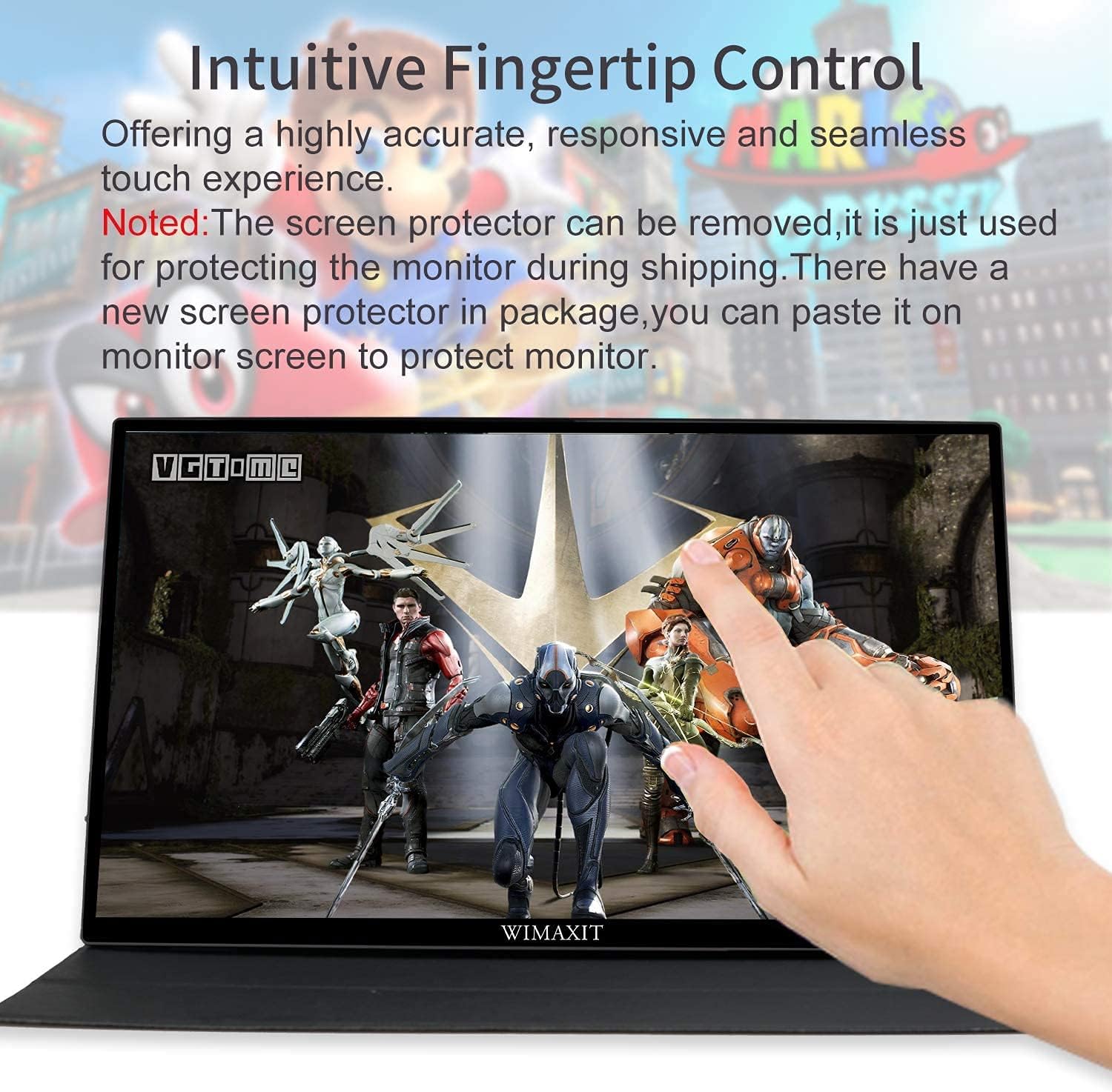 14inch Portable Touch Monitor 1920x1080 FHD External Display with Mini HDMI Input/USB-C Port/3.5mm Audio Out/Cover Stand B4422