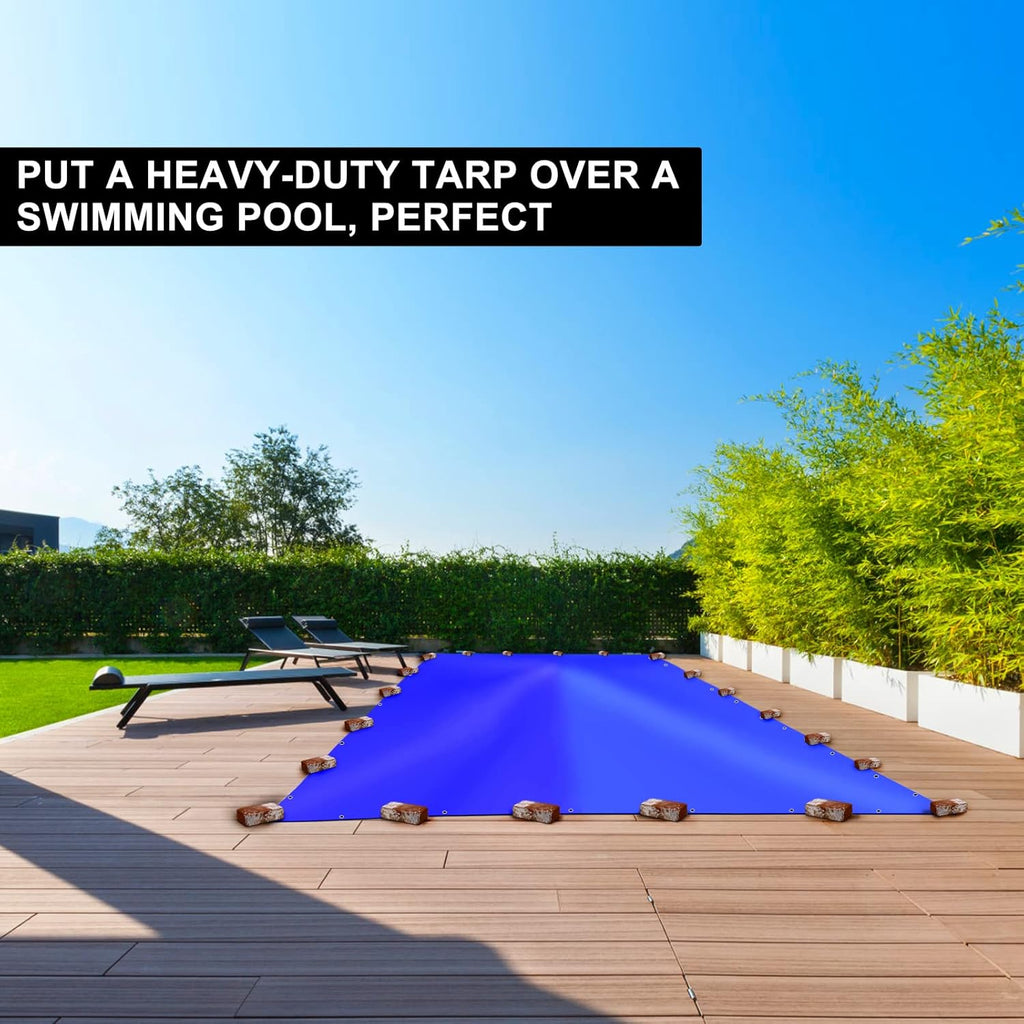 Blue 20x30 Heavy Duty Waterproof Tarpaulin with Metal Grommets W8421