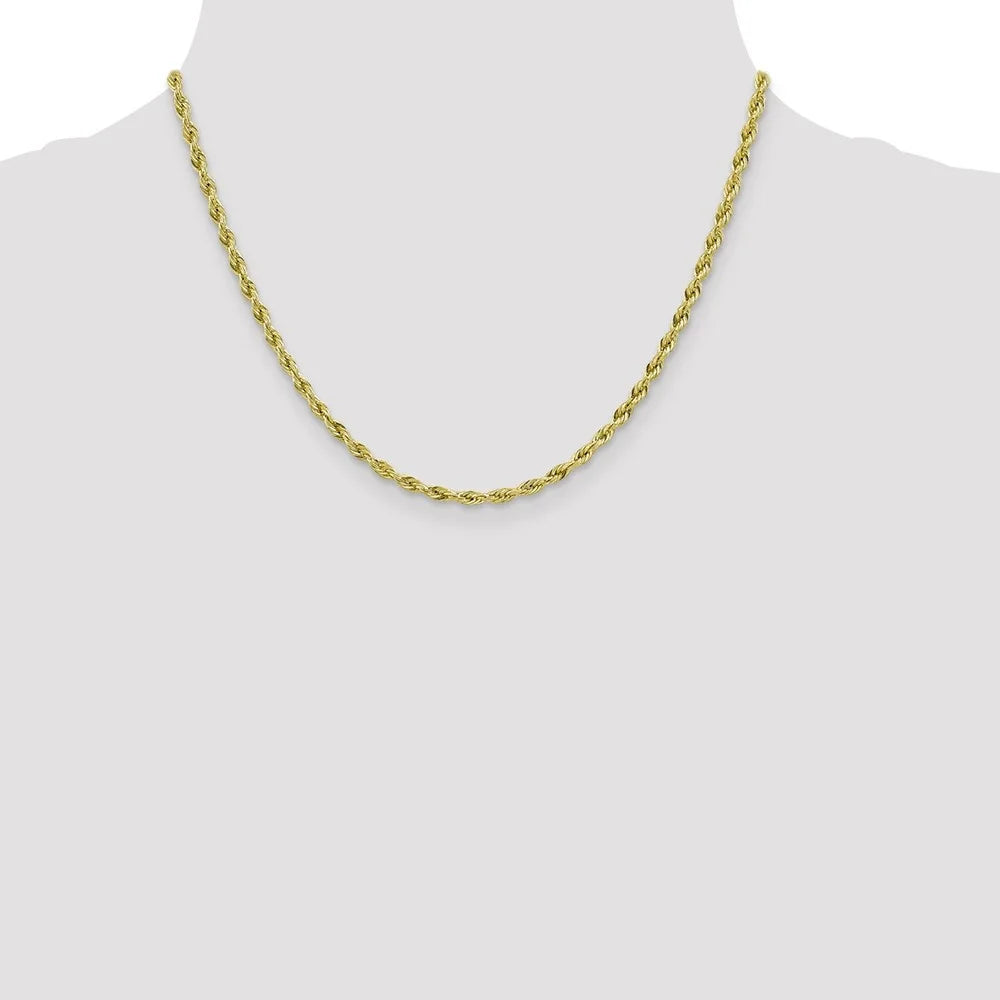 10K Yellow Gold Rope Chain Necklace 18" L4356