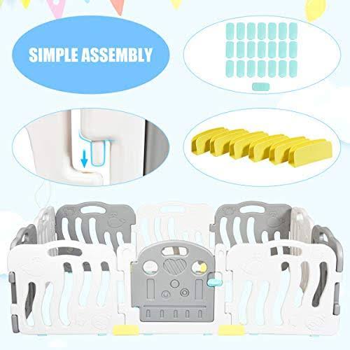 10-Panel Kids Safety Activity Center - Gray S821