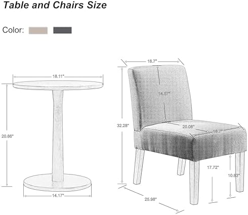 Beige Fabric Accent Chair with Wood Frame V14298