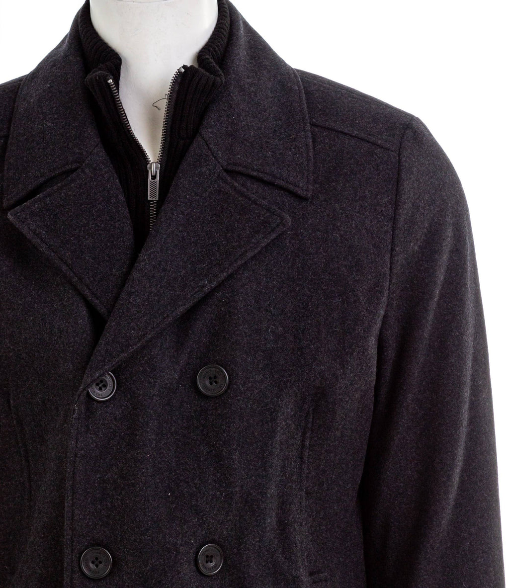 Mens Double Breasted Wool Blend Peacoat Y6239
