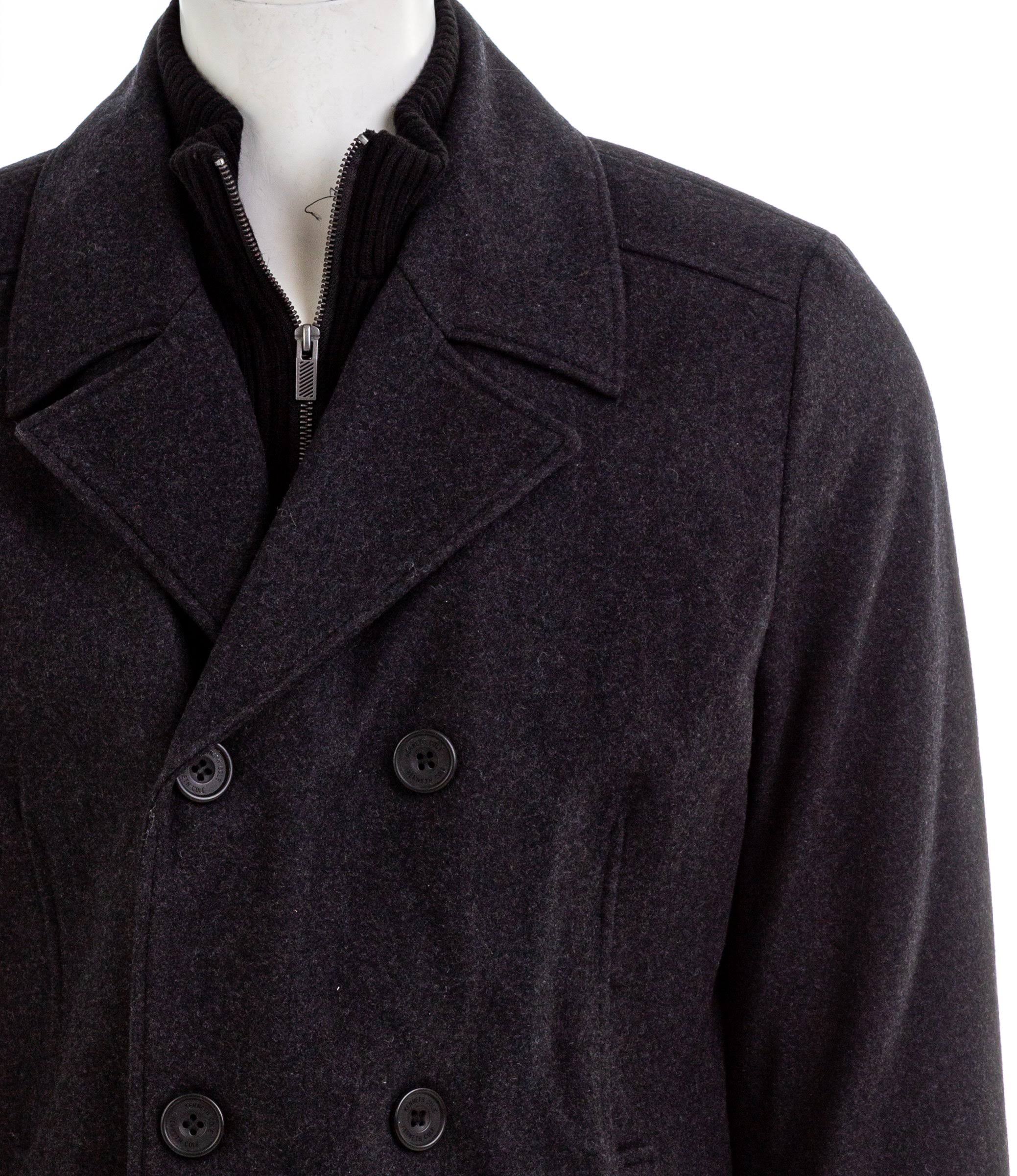 Mens Double Breasted Wool Blend Peacoat Y6239