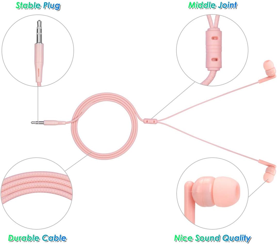 100 Packs Bulk Earbuds Headphones Individually Wrapped in 6 Colors K911