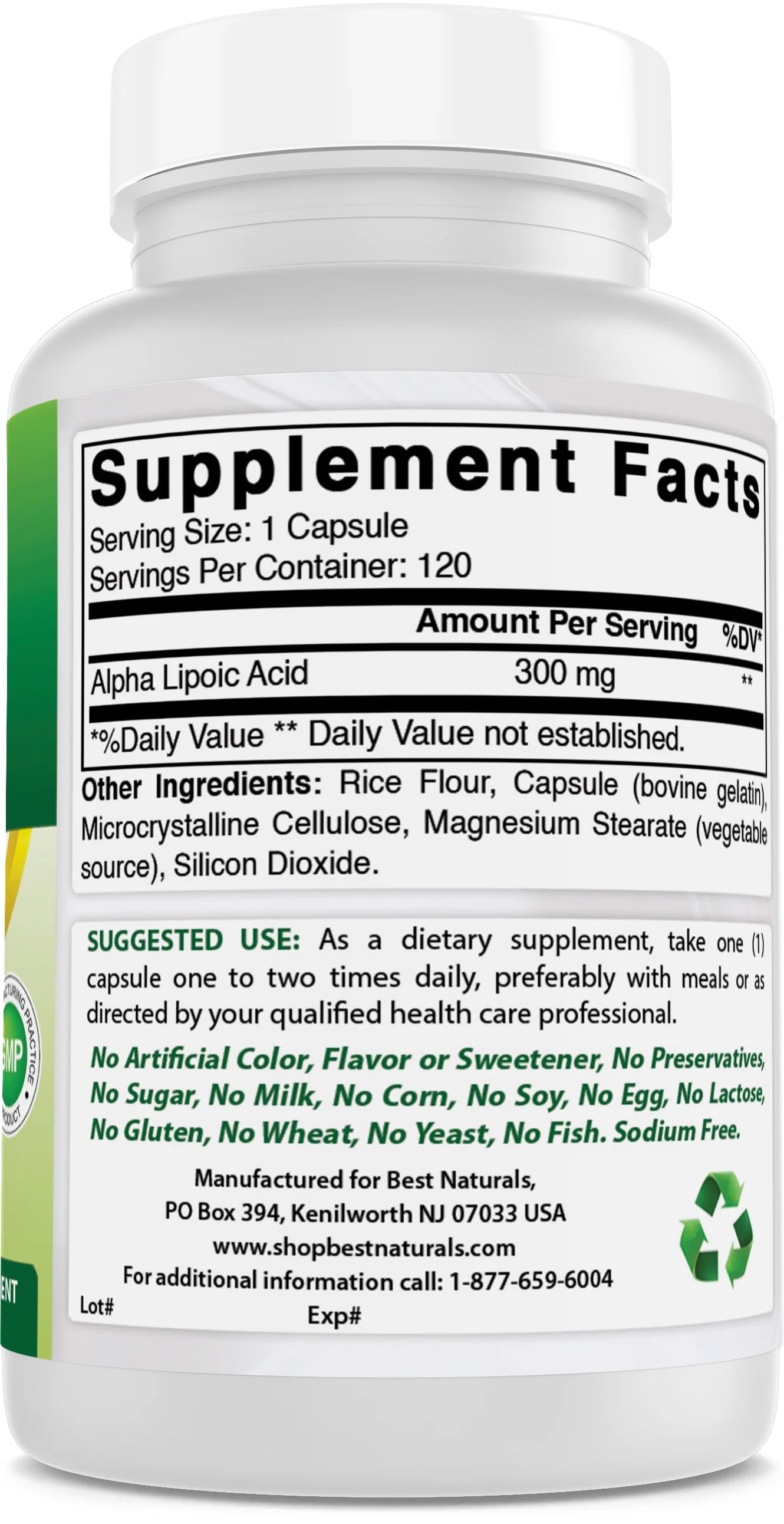 3 Pack Alpha Lipoic Acid 300 mg 120 Capsules X995854