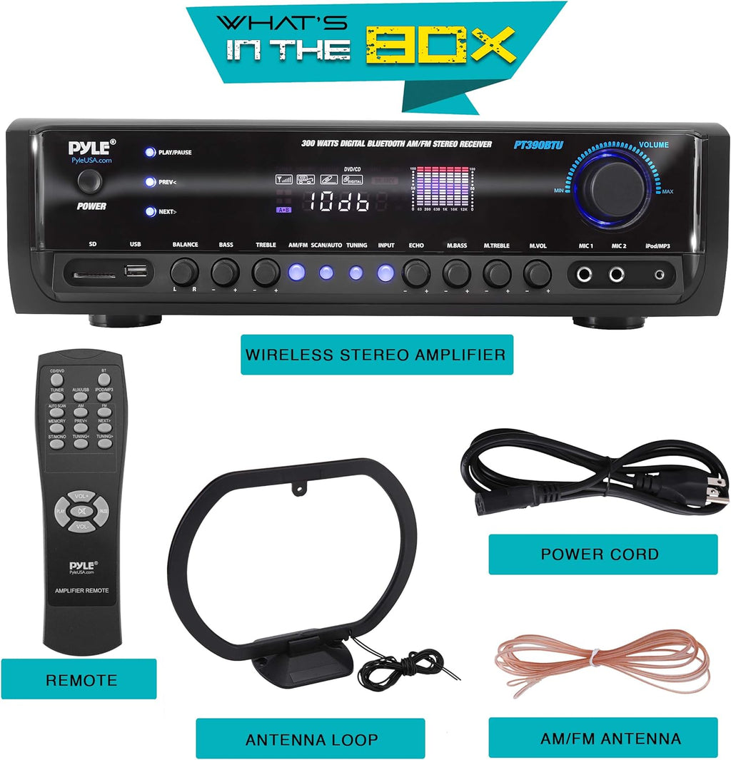 300W 4 Channel Bluetooth Power Amplifier System O9707