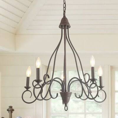 Chestnut 5 - Light Candle Style Chandelier Q13523