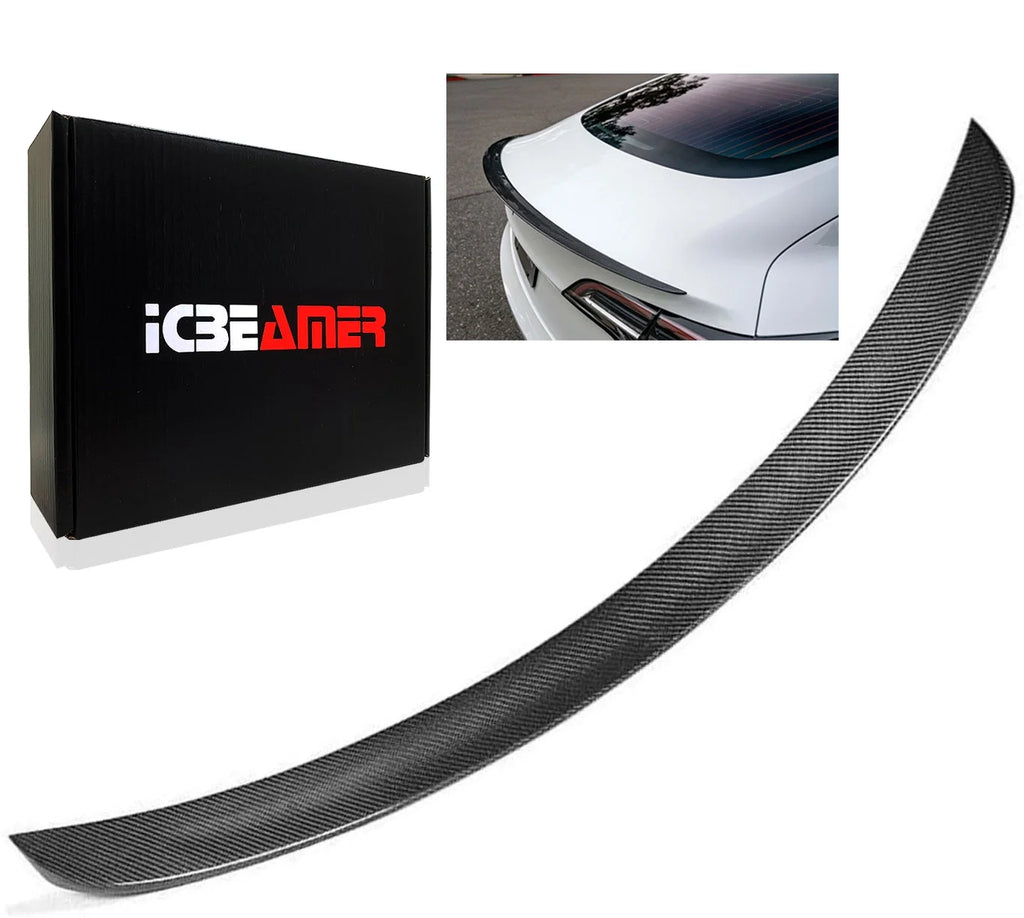 Real Carbon Fiber Trunk Spoiler Gloss Finish for Tesla Model 3 2017-2020 R3309