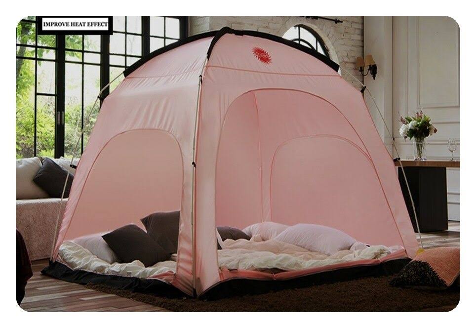 Pink Warm Tent for Single Bed S255621