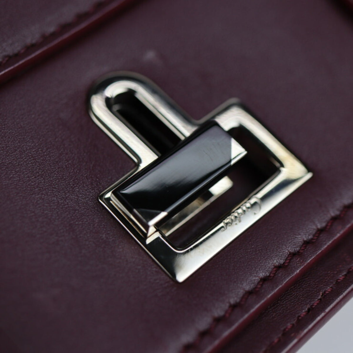 Bordeaux Calf Leather 2WAY Shoulder Bag Tote O761