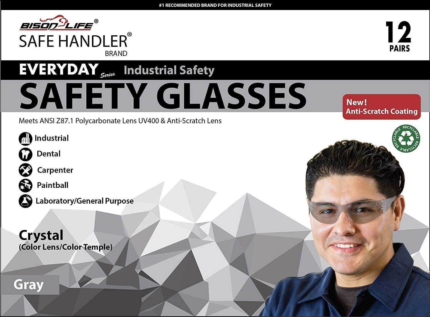 Full Color Grey Safety Glasses Pack of 144 P703517