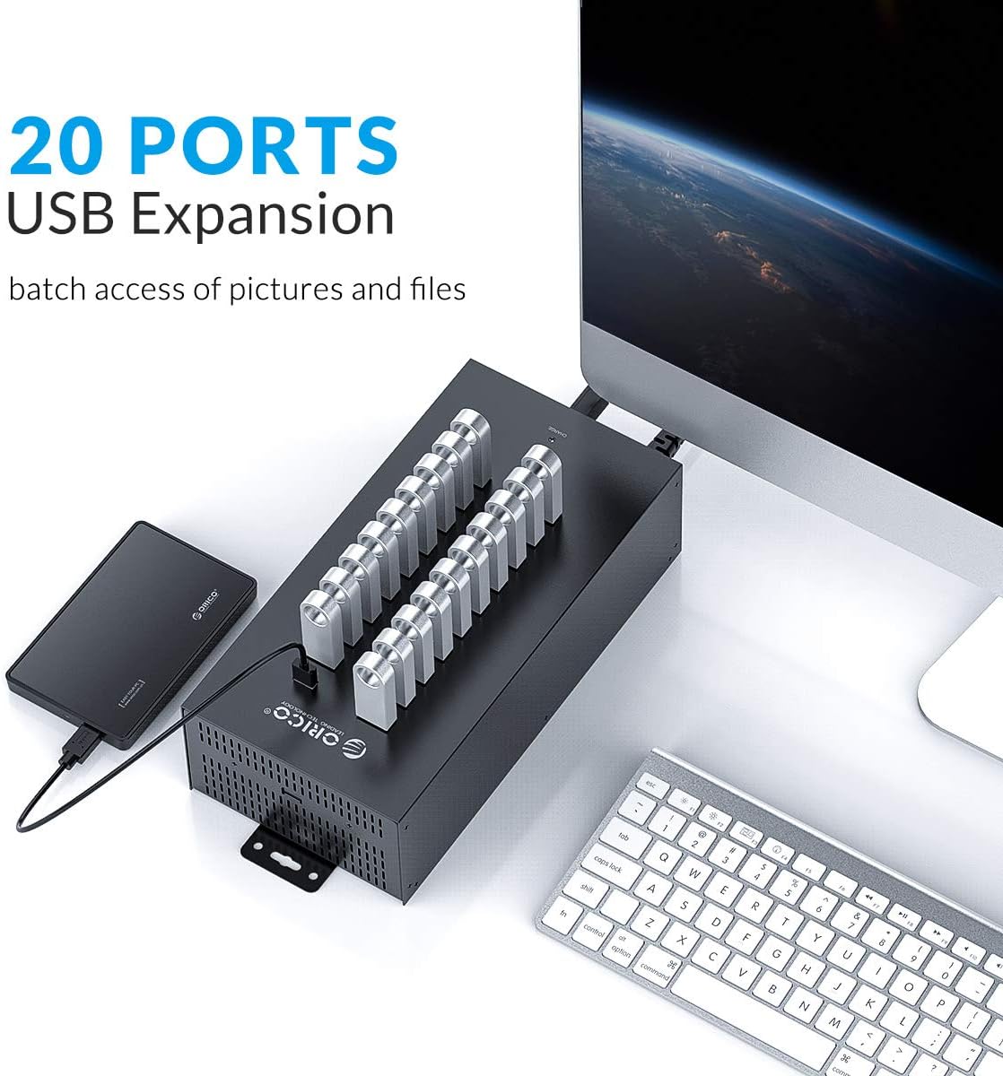 20 Ports USB 2.0 Hub with Metal Case J80779