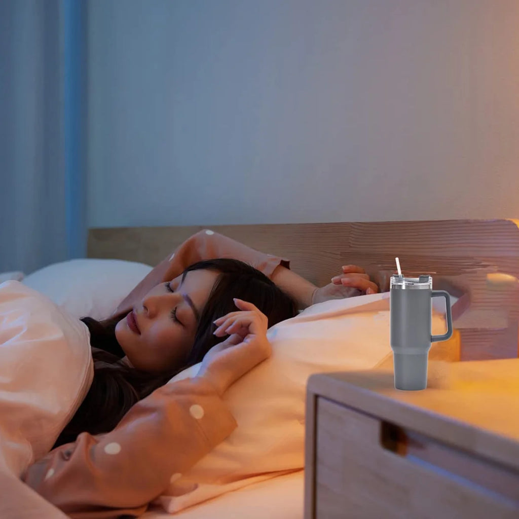 40 oz Insulated Tumbler with Straw and Handle L15893