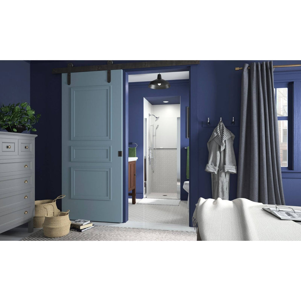 Frameless Pivot Shower Door with Clear Glass, 33-in W x 67-in H, Silver M1081
