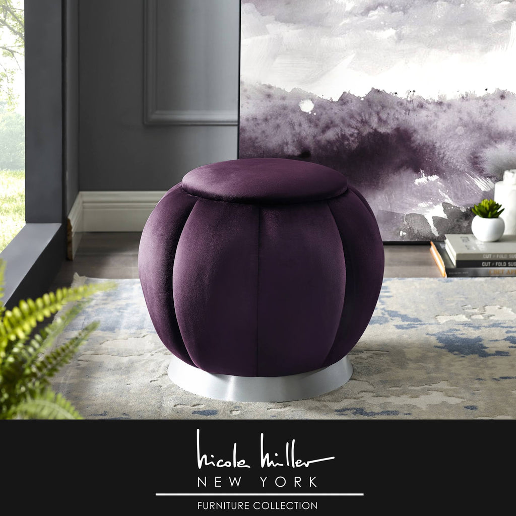 Purple Silver Ottoman L9603