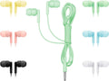 100 Packs Bulk Earbuds Headphones Individually Wrapped in 6 Colors K911