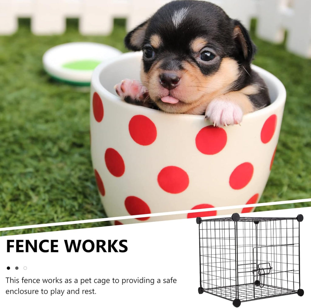 Black Pack of 2 Foldable Metal Dog Exercise Playpen X4292