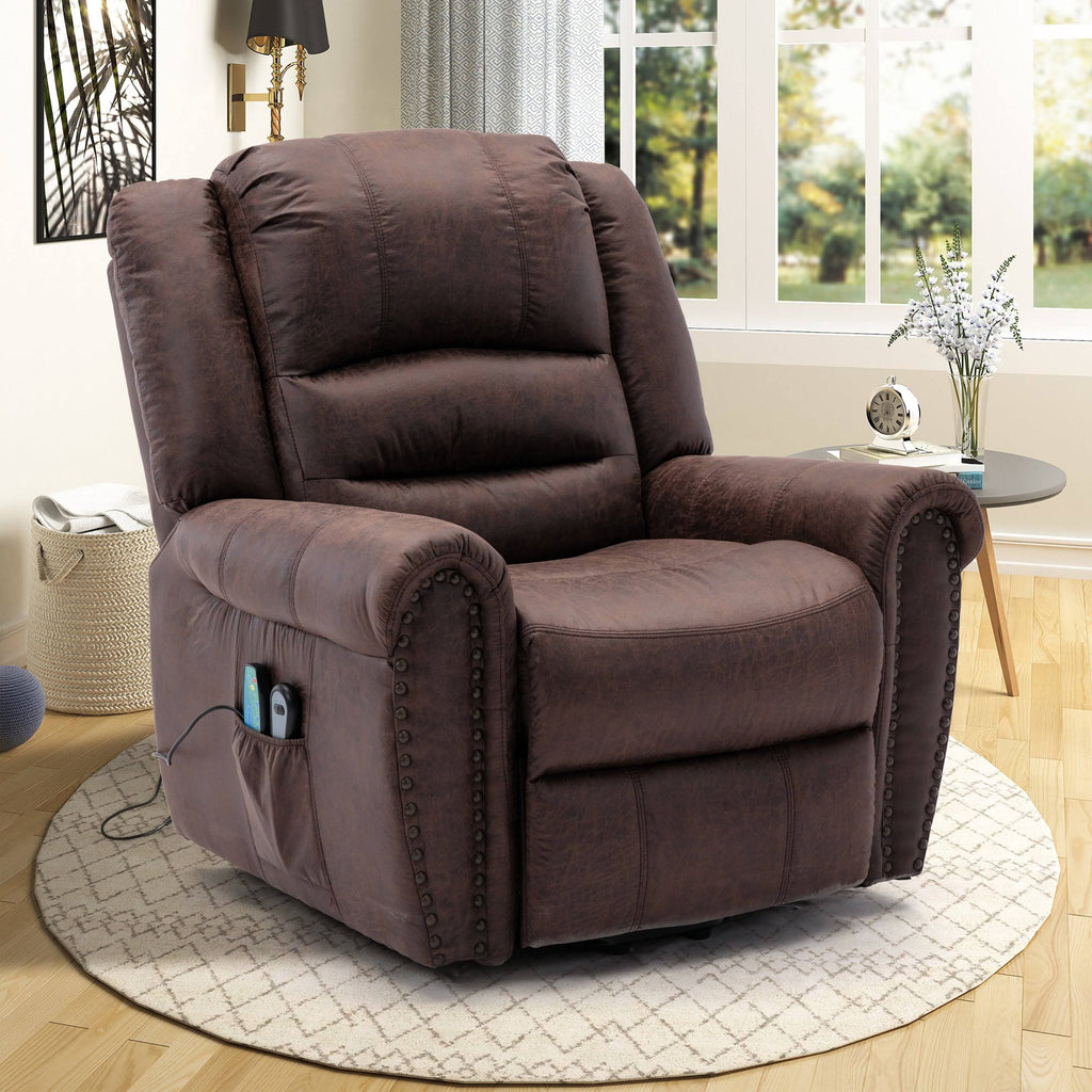 Dark Brown Power Lift Recliner with Massage O307