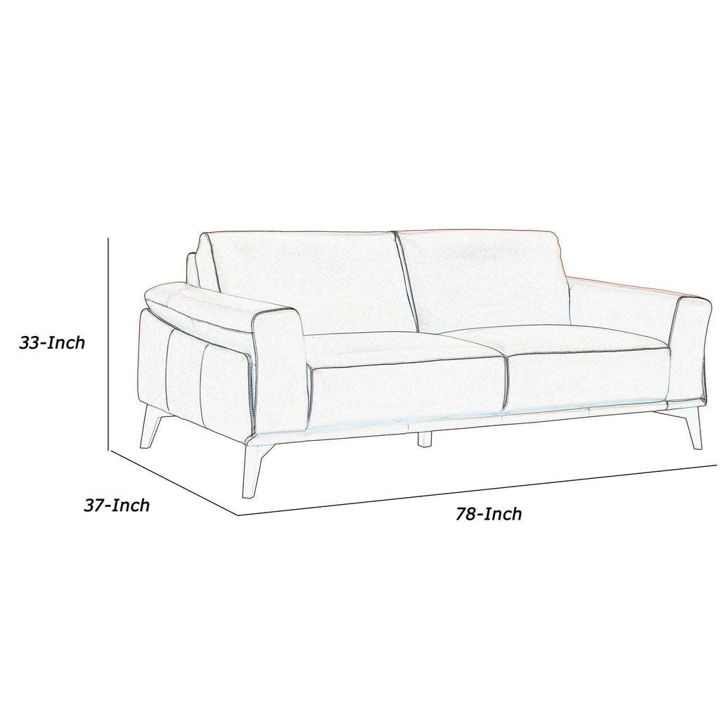 Pink Leather Upholstered Sofa with Track Arms and Contrast Stitching J65167