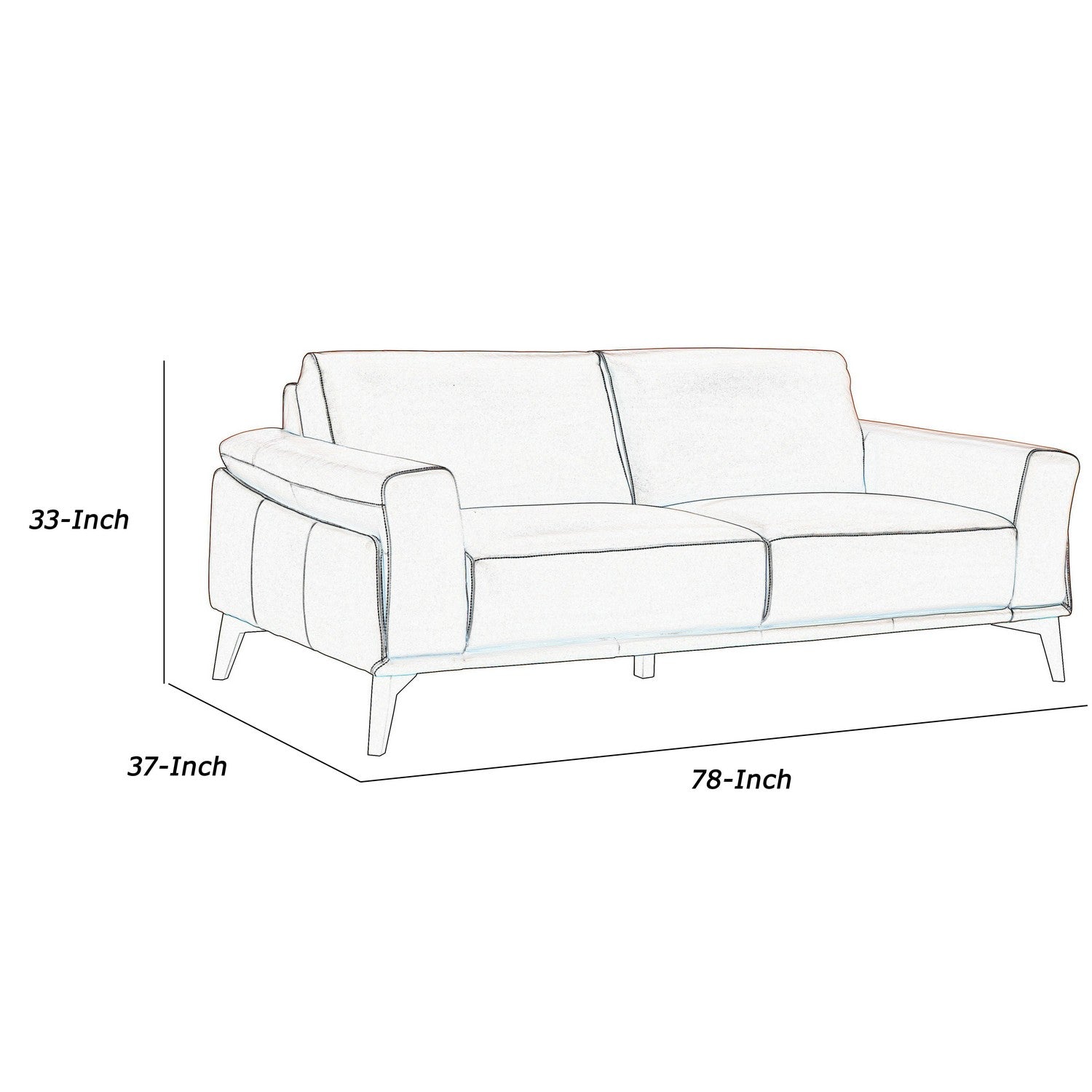 Pink Leather Upholstered Sofa with Track Arms and Contrast Stitching J65167