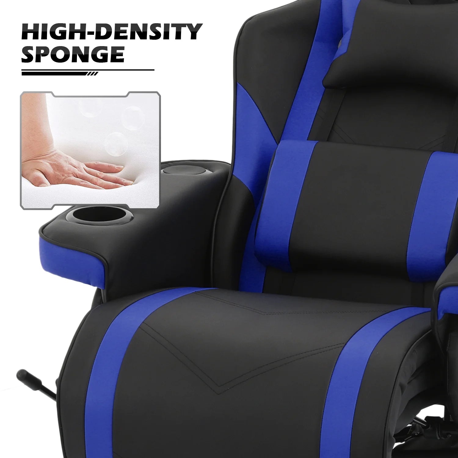Blue Massage Gaming Recliner Chair with Speaker I3668