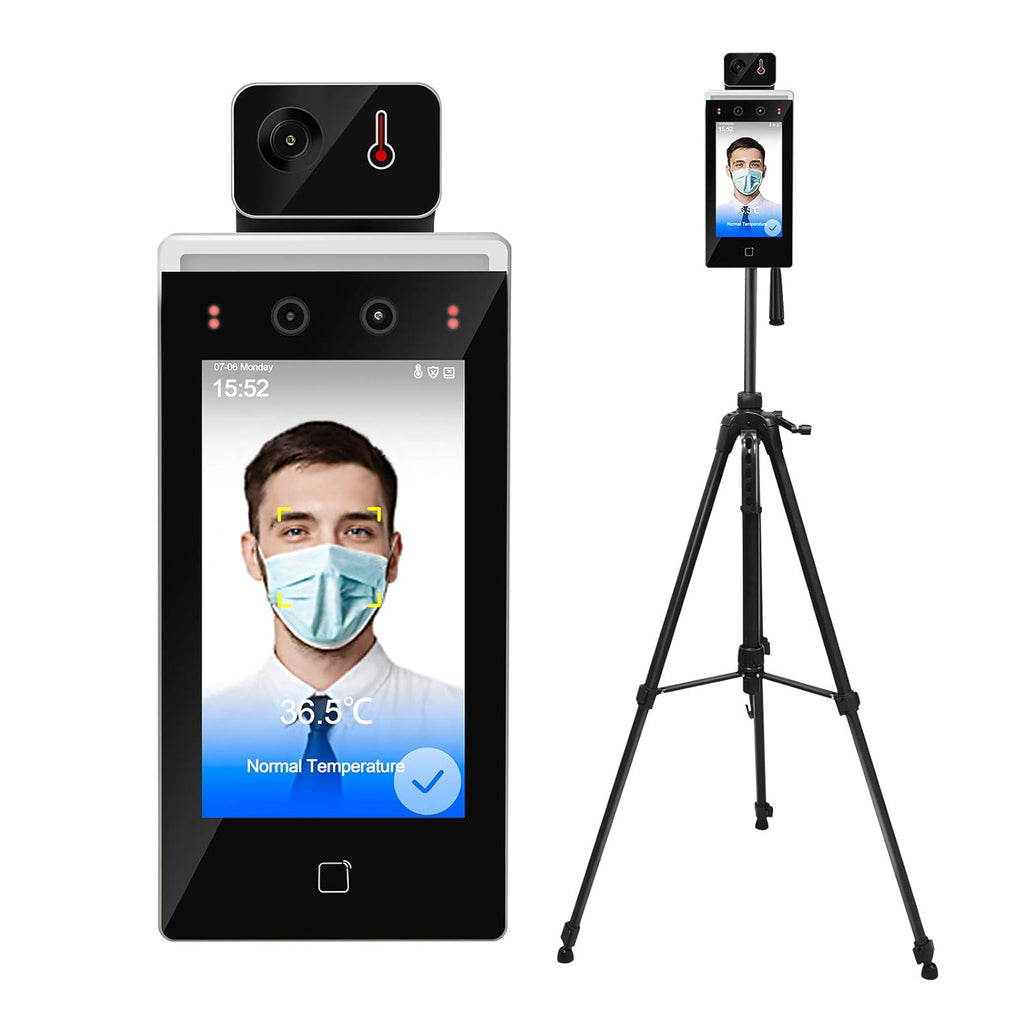Face Recognition Temperature Measurement System Infrared Body Temperature Kiosk Thermal Scanner Access Control Punch Card Machine A12756