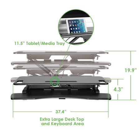 2-Tier Height Adjustable Standing Desk Converter Z545884