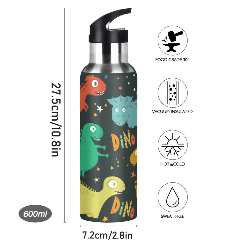 Stainless Steel Water Bottle with Straw Lid Vacuum Insulated 20 OZ L3988