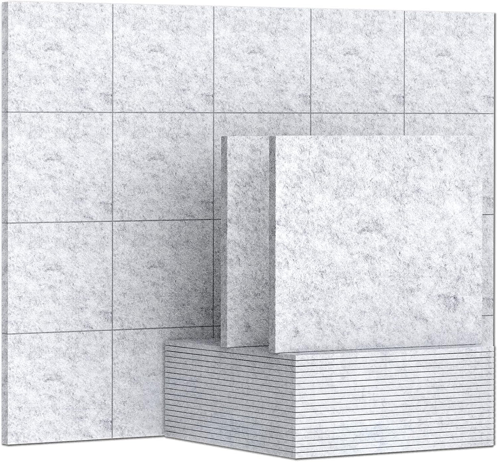 12 x 12 x 0.3 Inches Pack of 20 Sound Absorbing Panels Gray F406