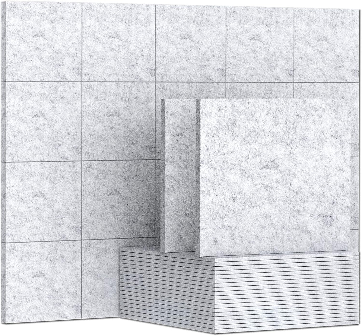 12 x 12 x 0.3 Inches Pack of 20 Sound Absorbing Panels Gray F406