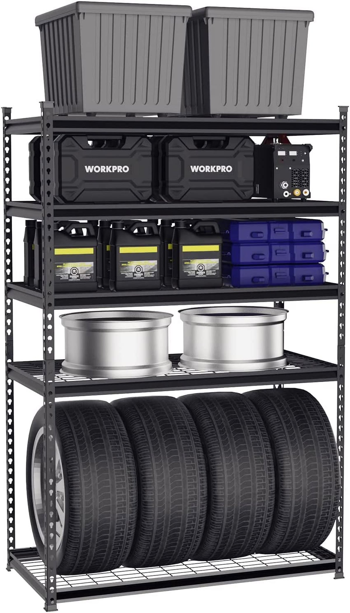 5-Tier Metal Shelving Unit, 48”W x 24”D x 72”H, Heavy Duty Adjustable Storage Rack, 4000 lbs Load Capacity P8690