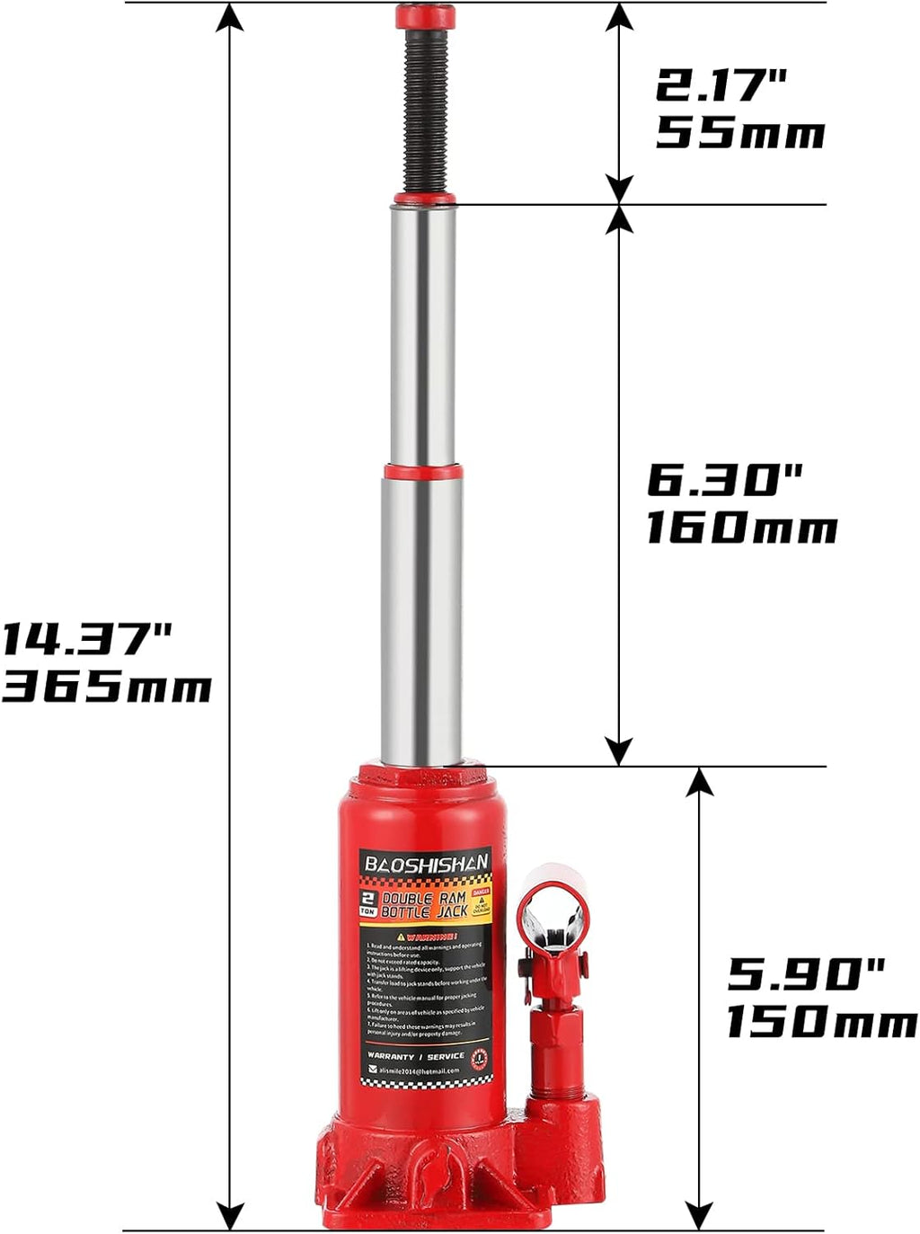 2 Ton Hydraulic Bottle Jack with Carrying Case K714