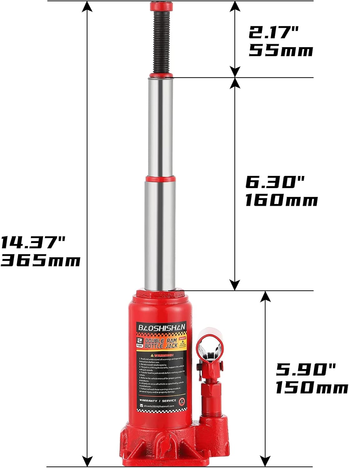 2 Ton Hydraulic Bottle Jack with Carrying Case K714