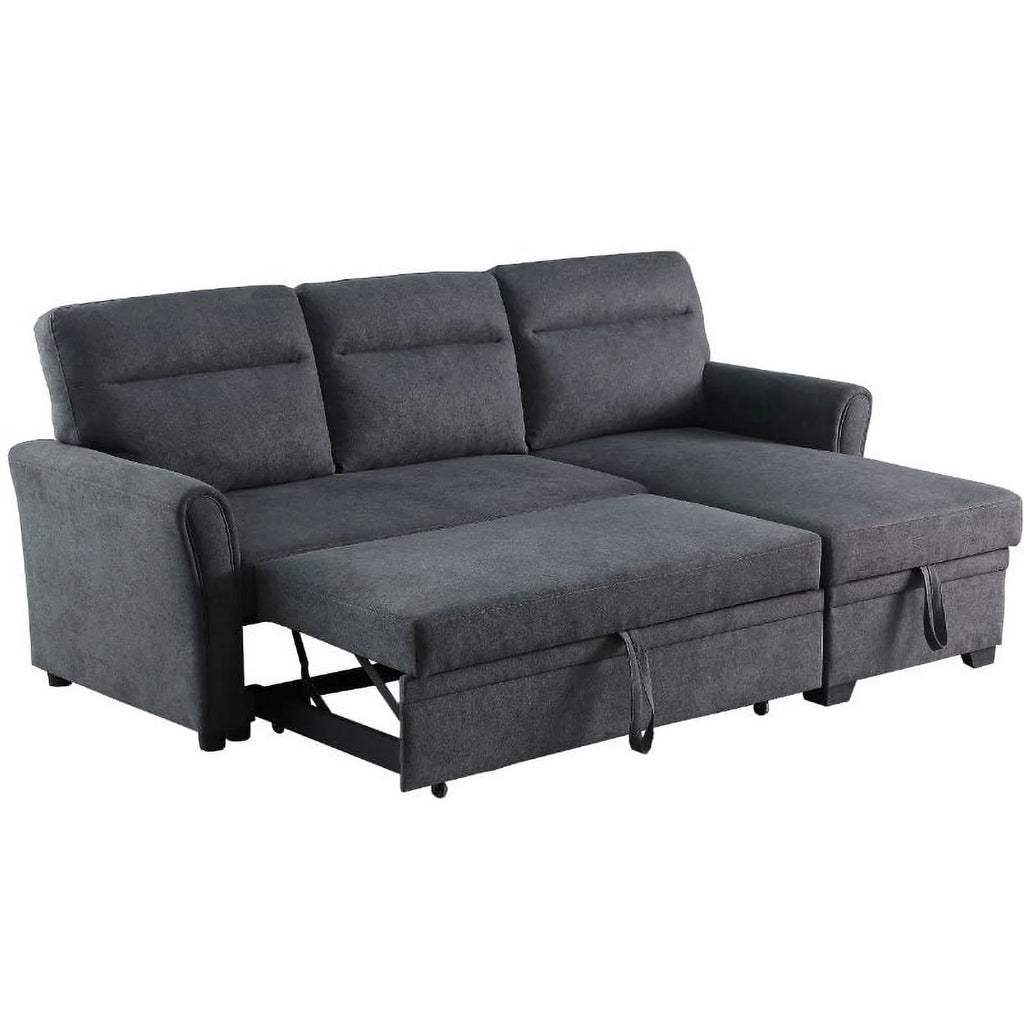 Dark Gray Fabric Sectional Sofa Sleeper Bed D746674