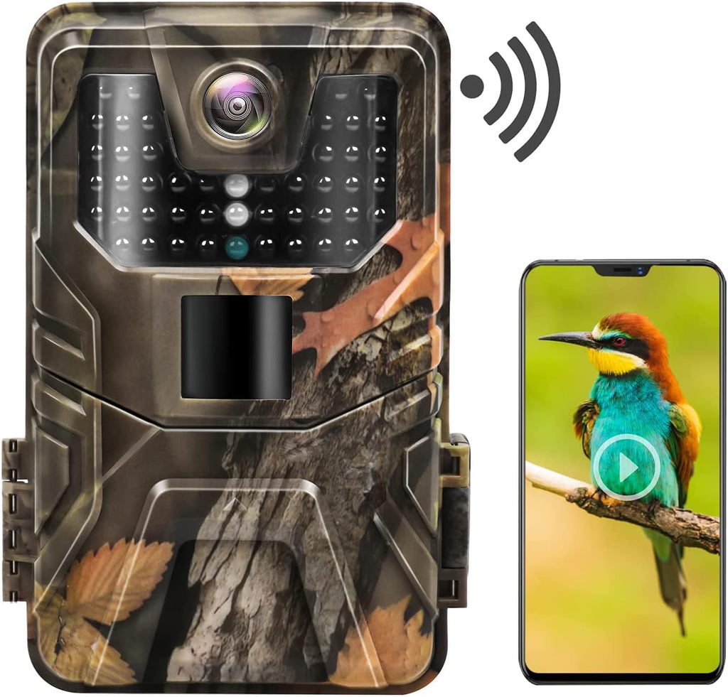 4K 30MP H.265 WiFi Trail Camera with Night Vision, Waterproof IP66, 64GB SD Card Included M8400