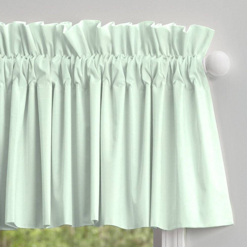 Solid Icy Mint Window Valance Rod Pocket U32552