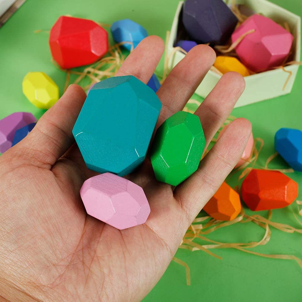 20PCS Wooden Balancing Stacking Stones Building Blocks Set E84363
