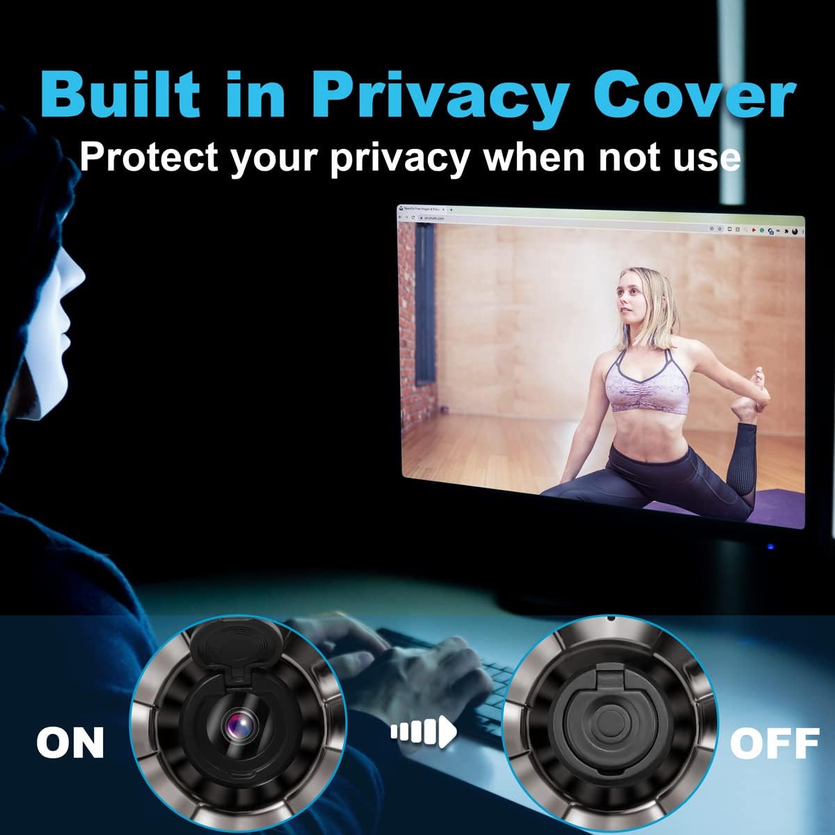1080P Auto-Focus Webcam with Ring Light and Microphone E827