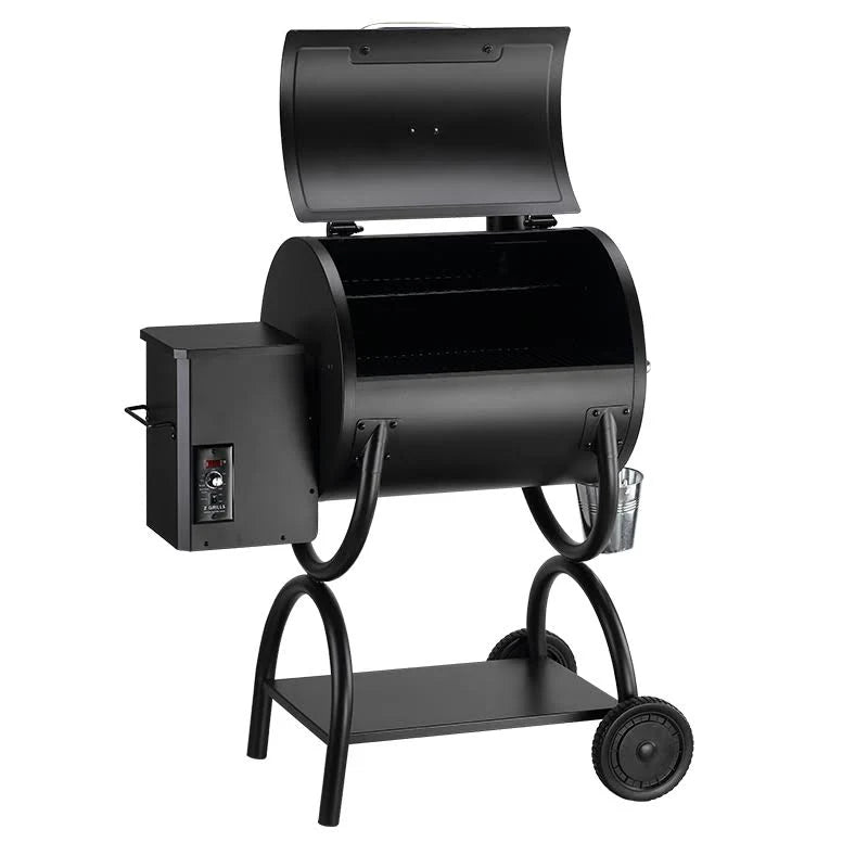 Black Wood Pellet Grill and Smoker 7-in-1 BBQ T8473