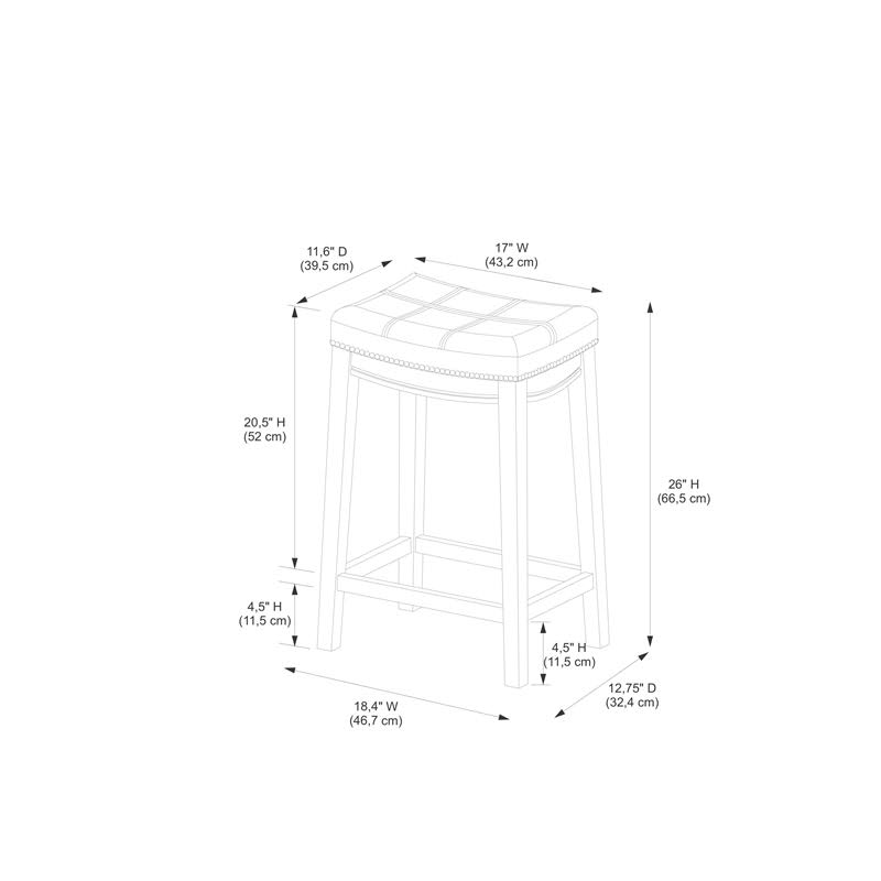 Rustic Brown Wood Counter Stool S63028