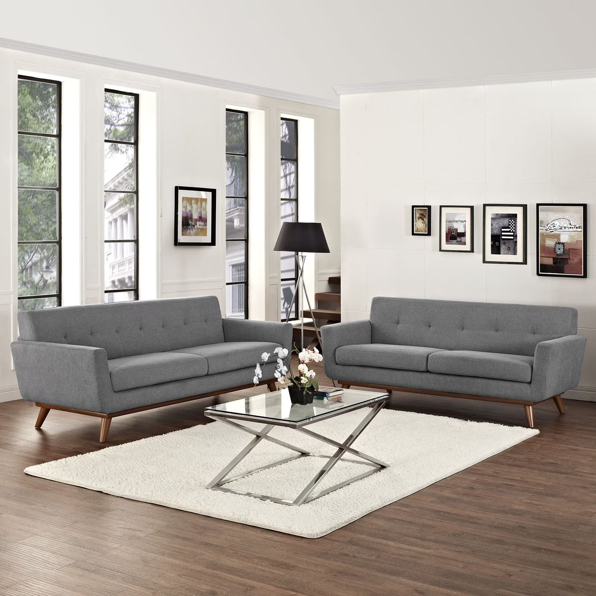 Loveseat and Sofa Set of 2 in Expectation Gray Z1552