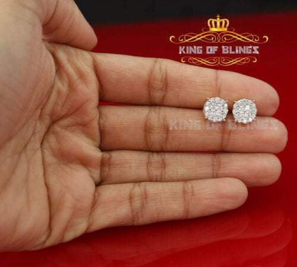 10k Yellow Gold Finish Silver Stud Earrings With Lab Created Diamond H3461