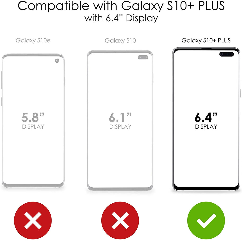 Clear Shockproof Hybrid Case for Samsung Galaxy S10+ with Tempered Glass Screen Protector K47862