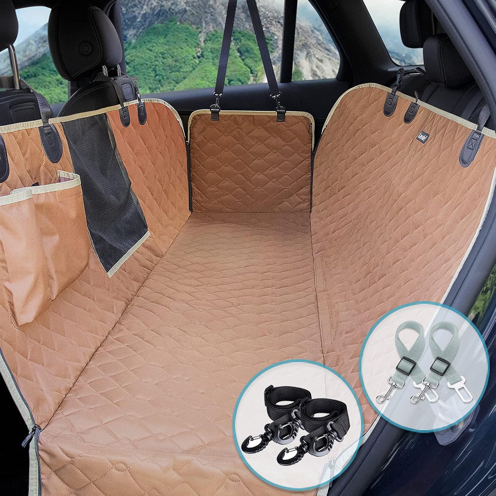 Dog Seat Covers for Cars Back Seat 100% Waterproof with Mesh Visual Window Nonslip Dog Car Hammock Universal Size Pack of 2 H479262