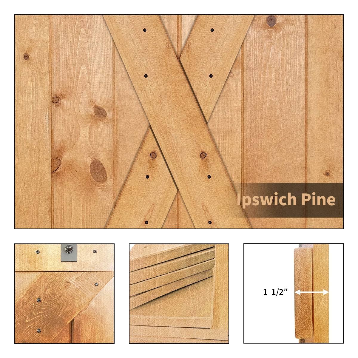 Paneled Wood Double Barn Door Set of 2 R516229