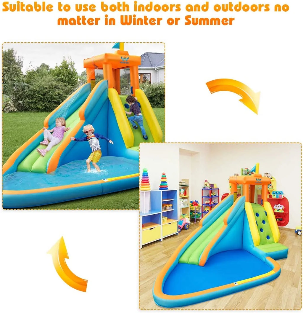 Inflatable Water Slide with Blower and Splashing Pool R91001