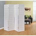 Antique White Four Panel Folding Screen Q79690