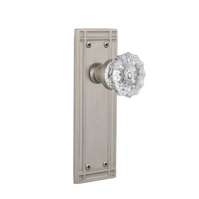 Clear Crystal Double Dummy Door Knob with Mission Long Plate X149