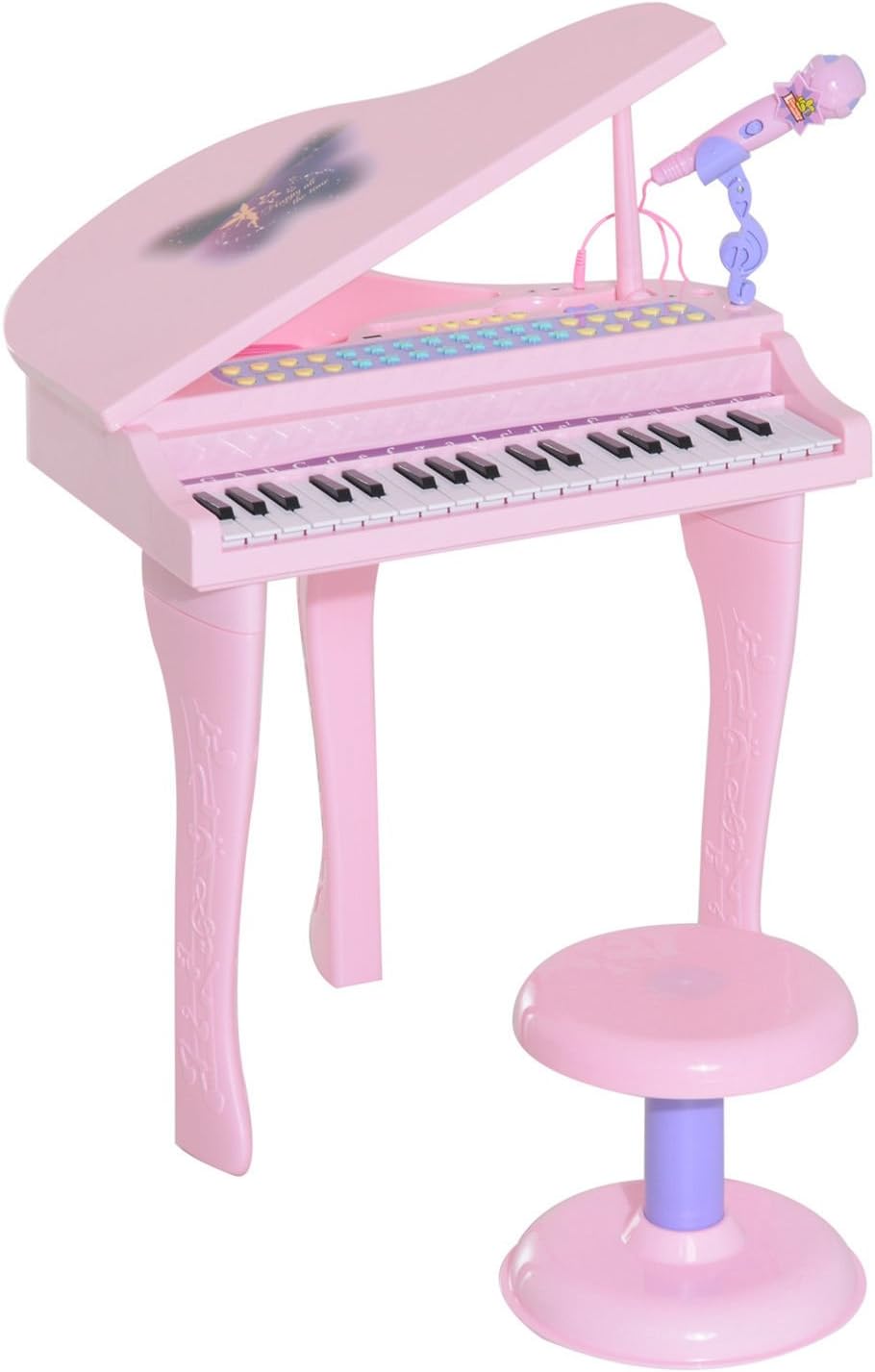 37-Key Kids Piano Toy Keyboard with Microphone, Black Z1926