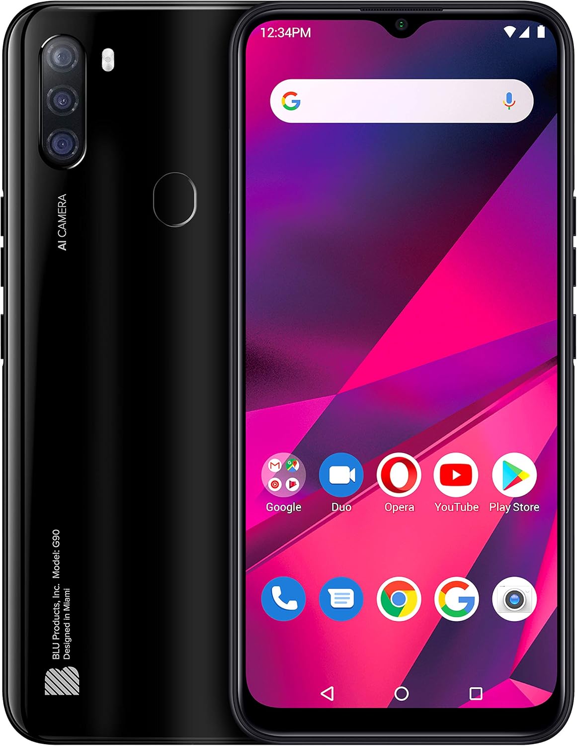 BLU G9 PRO 2020 Unlocked 6.3” HD+ Infinity Display 128 GB Triple 48MP Camera US Version Nightfall O507
